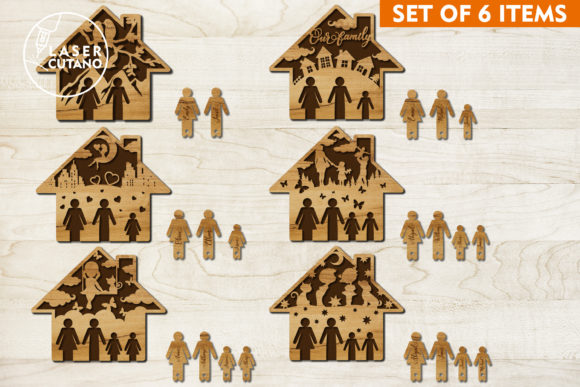 Home Key Holder Set of 6 Laser Cut Files