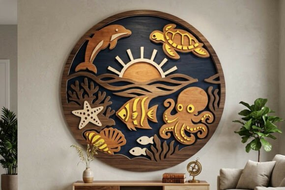Laser Cut Sea Life Wall Art SVG Bundle — Ocean Decor Files