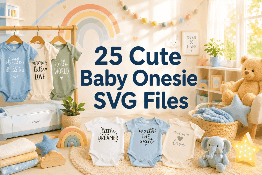 25 Cute Baby Onesie SVG Files for DIY Crafts