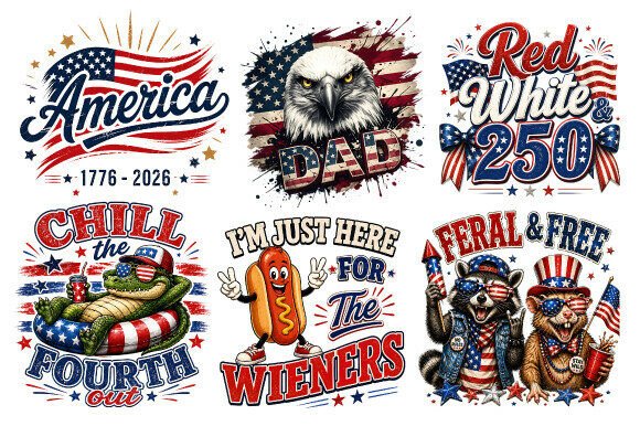 4th of July PNG Bundle, Patriotic PNG Collection