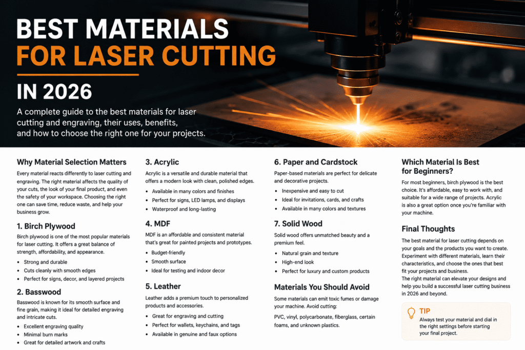 Best Materials for Laser Cutting in 2026