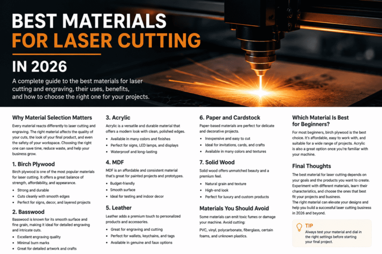 Best Materials for Laser Cutting in 2026