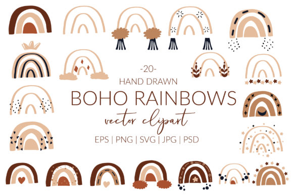 Boho Rainbow Cricut Rainbow Set