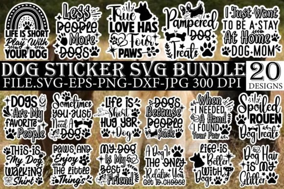 Dog SVG Bundle, Dog Sticker SVG Bundle