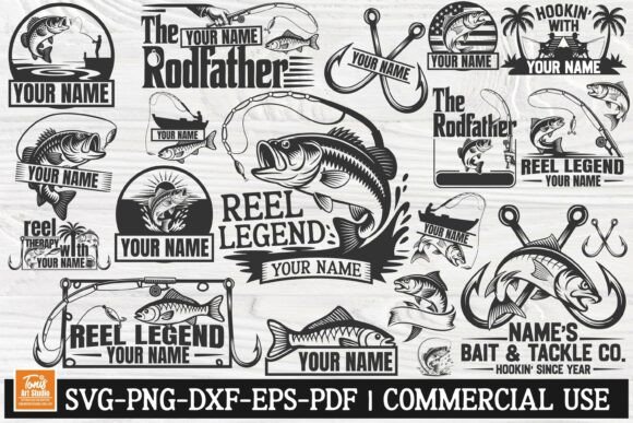 Fishing SVG Bundle, 20 Monogram Designs