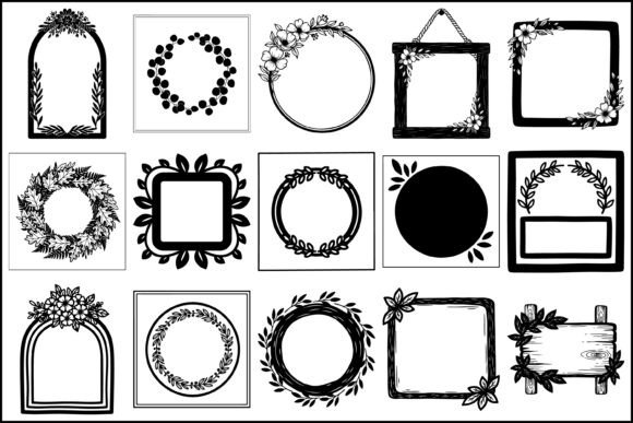Floral Frame SVG Bundle, Wreath Set