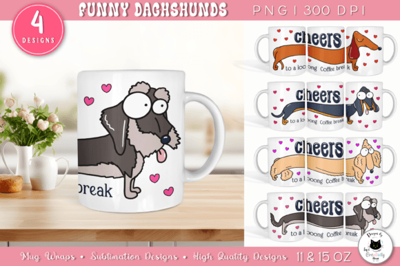 Funny Dog Coffee Mug Designs, Dog Wraps