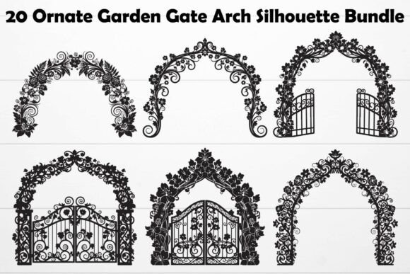 Ornate Garden Gate Arch Silhouette