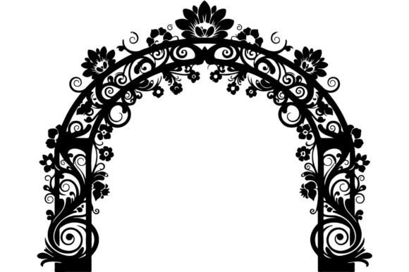 Ornate Garden Gate Arch Silhouette