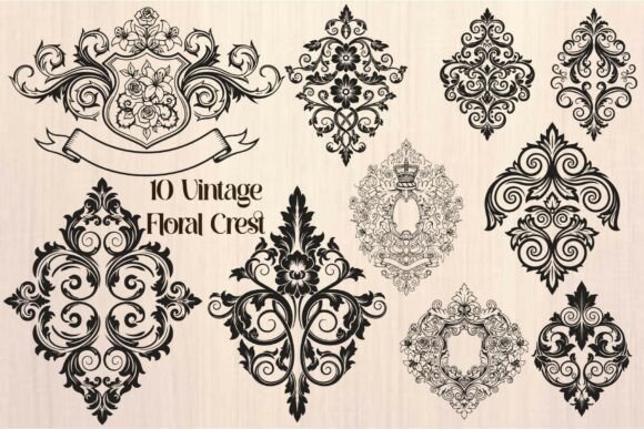 Vintage Floral Crest