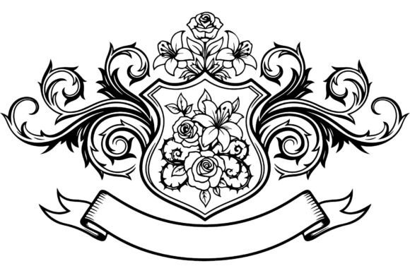 Vintage Floral Crest