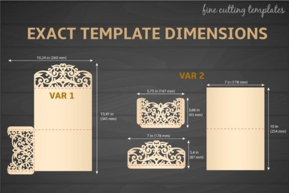 Wedding Trifold Pocket Envelope SVG
